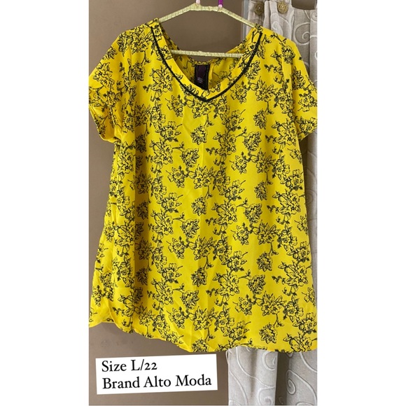 Alto Moda Tops - Alto Moda plus size yellow top